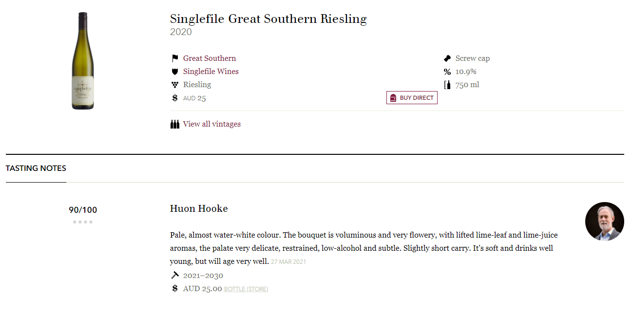 Singlefile Great Southern Riesling | Singlefile Wines