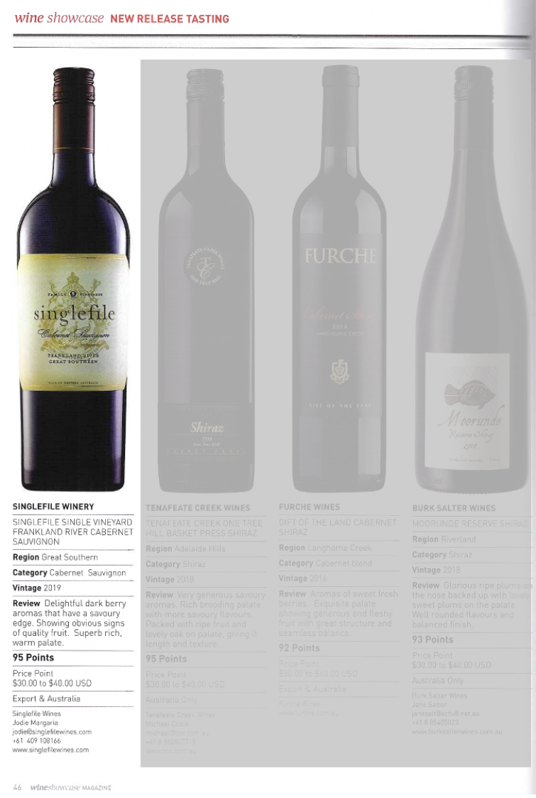 Singlefile Wines - Products - Singlefile Single Vineyard Frankland ...