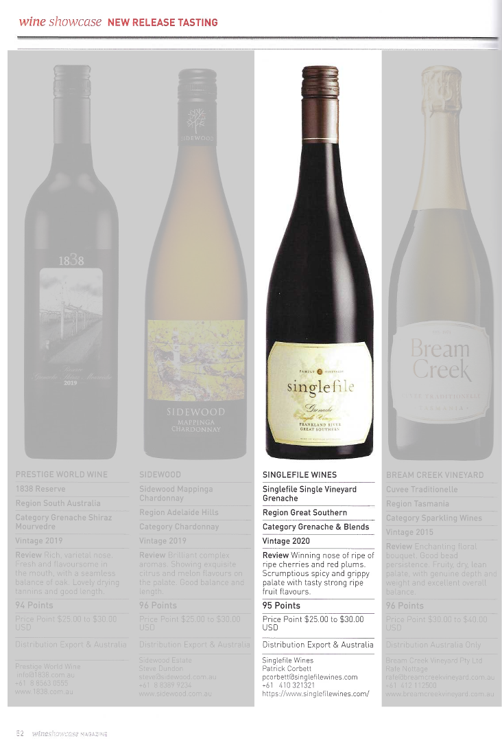 Singlefile Wines - Products - Singlefile Single Vineyard Frankland ...