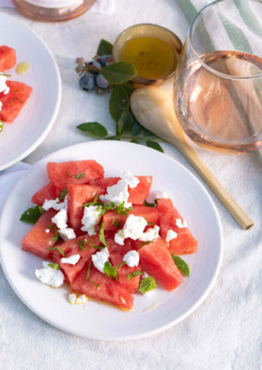 Watermelon Salad with Feta & Cucumber