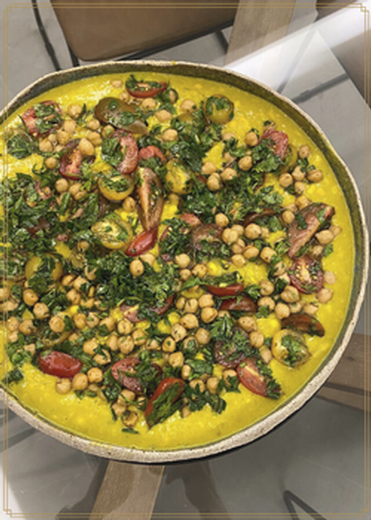 Sweetcorn Dhal with Tomatoes & Chickpeas